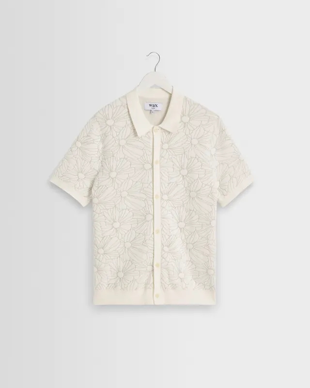 Tellaro - Ecru Flower Jacquard Shirt