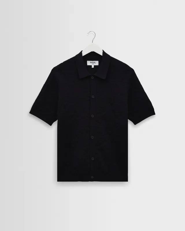 Tellaro - Navy Flower Jacquard Shirt