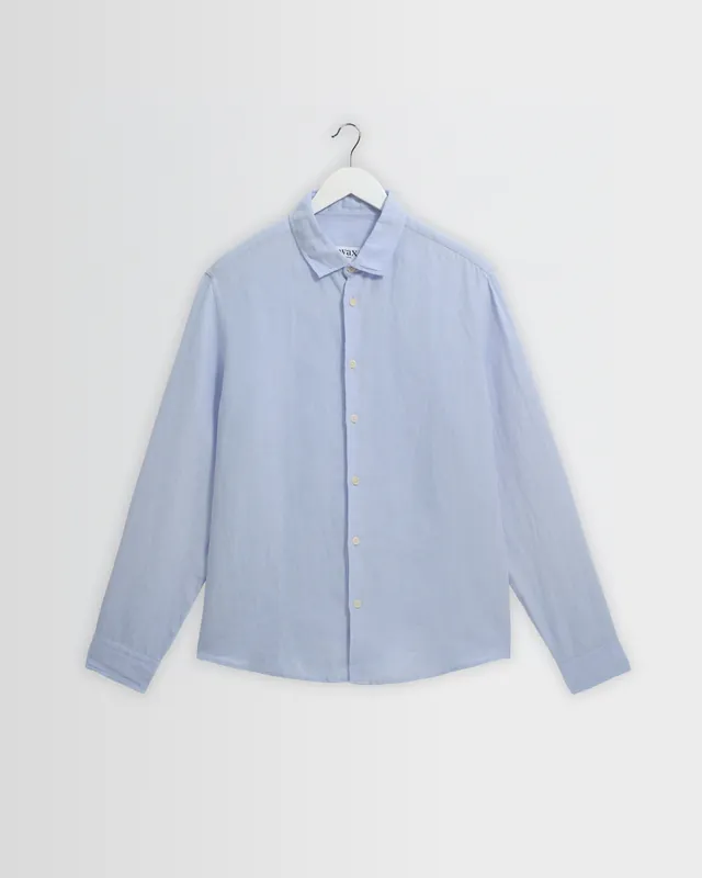 Dartford - Pale Blue Washed Linen Shirt