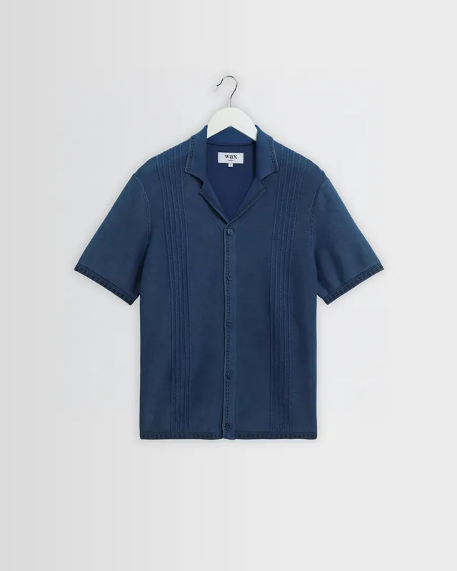 Ivy - Washed Blue Cotton Knitted Shirt