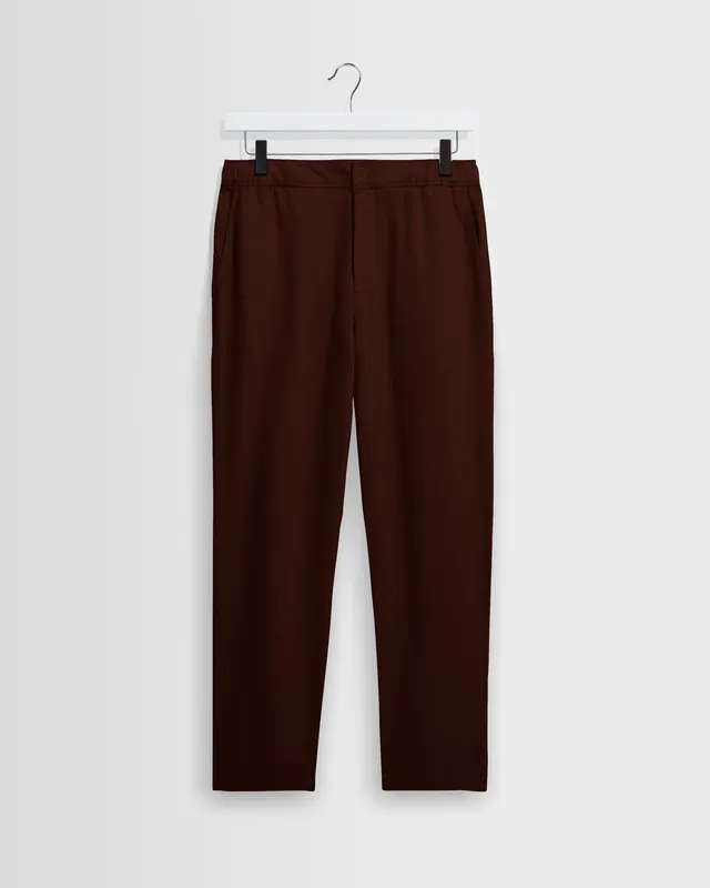 Kurt - Brown Washed Linen Relaxed Fit Trousers