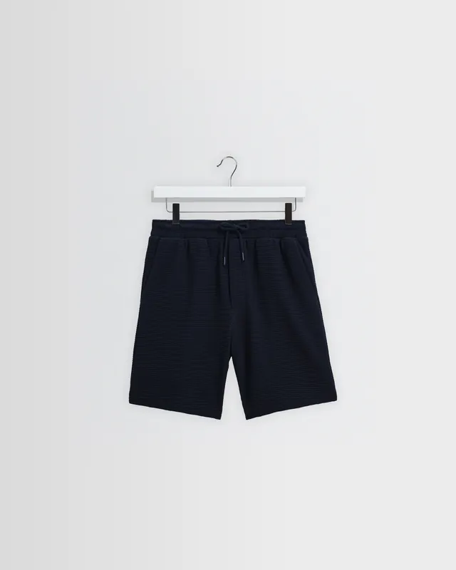 Sam - Navy Textured Waffle Shorts