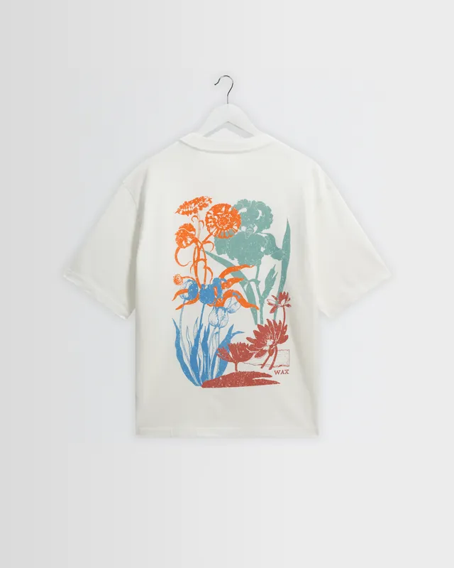 Dean - Off White Layered Flower Graphic T-Shirt