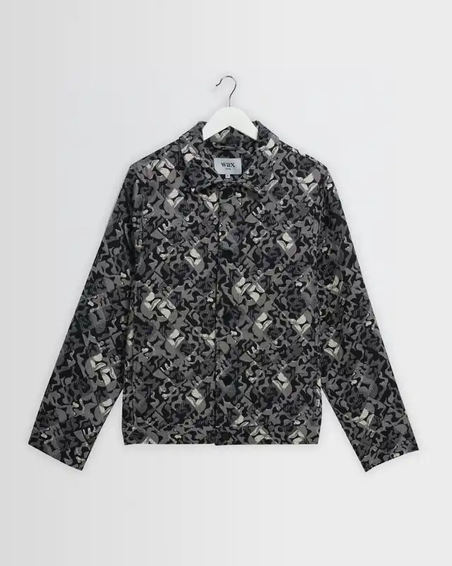 Iggy - Navy And Ecru Tile Jacquard Jacket