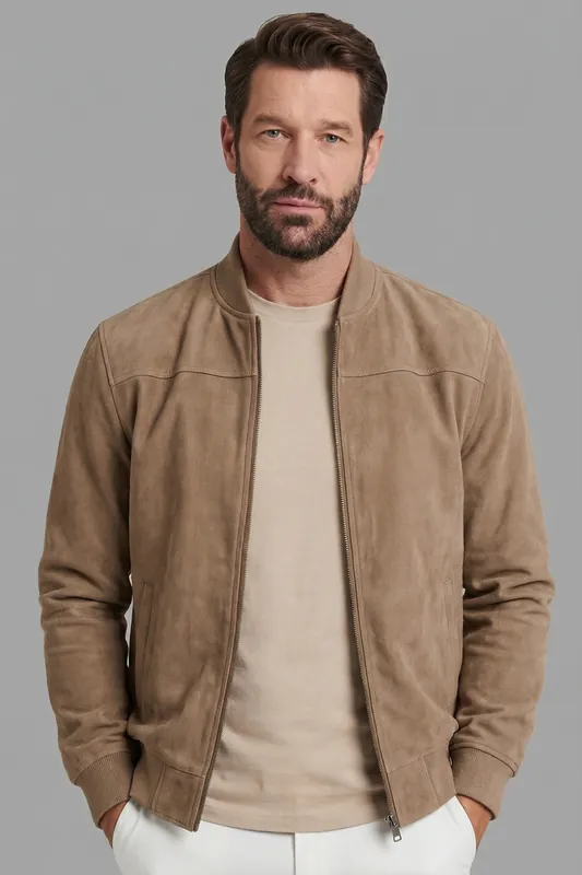 Men's Suede Bomber Jacket | Blackstone London - Blackstone-London