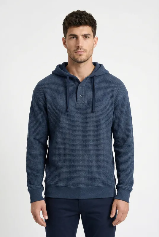 Men's Button Pullover Hoodie | Blackstone London - Blackstone-London