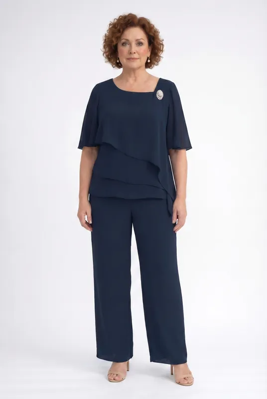 Women's Cape Sleeve Chiffon 2-Piece Set | Blackstone London
