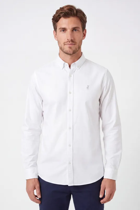 Men's Cotton Twill Long Sleeve Button Down Shirt | Blackstone London