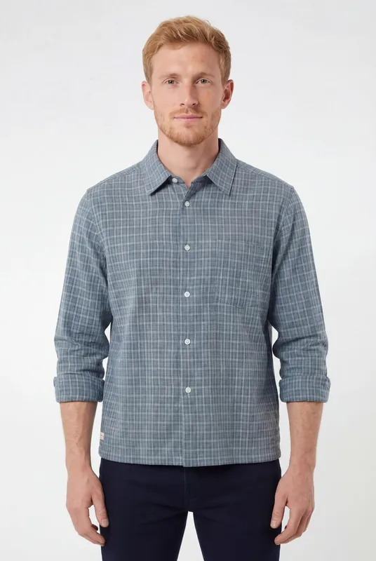 Men's Cotton Checked Boxy Shirt | Blackstone London