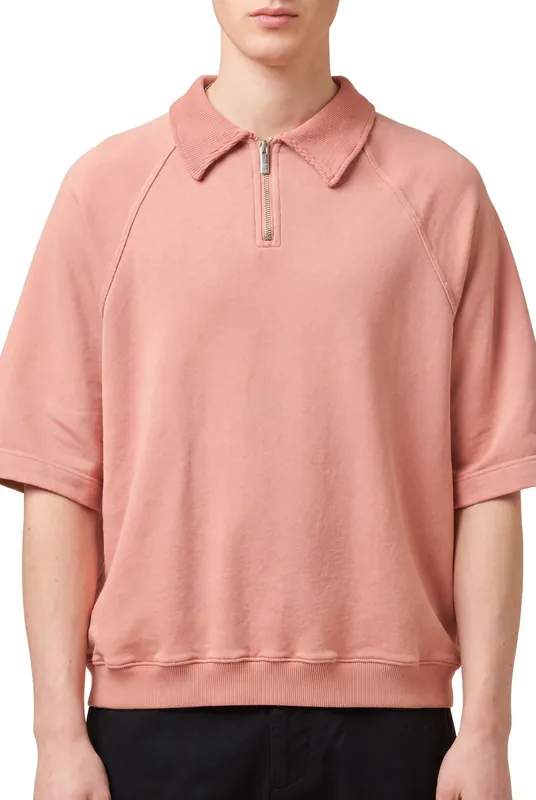 Men's Snow Washed Quarter Zip Polo | Blackstone London