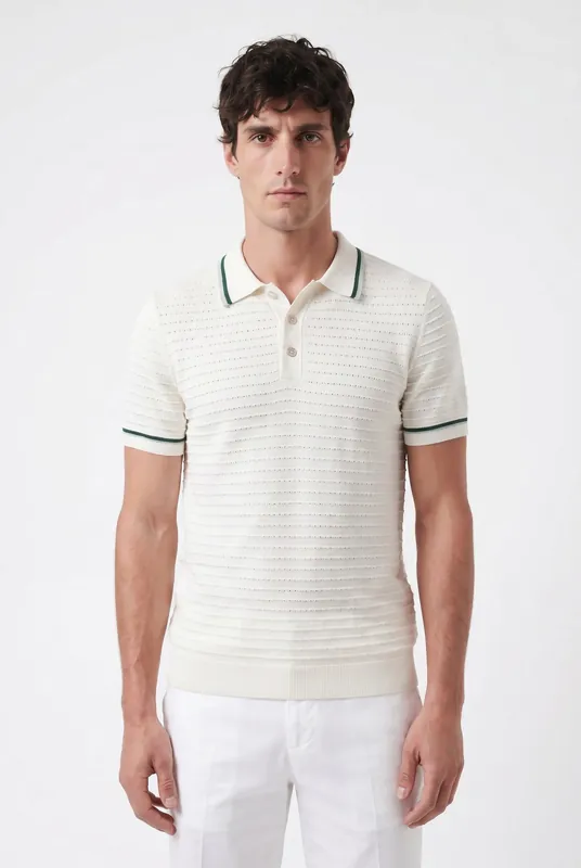 Men's Riviera Knit Rib Polo | Blackstone London