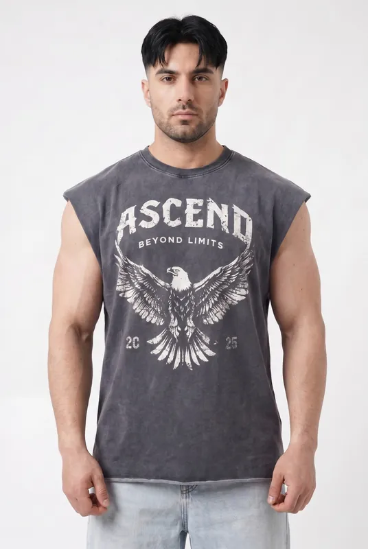 Men's Washed Eagle Cap Sleeve Tank | Blackstone London