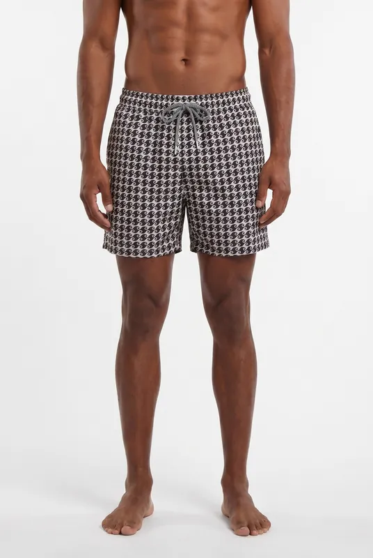 Men's Gingham Check Swim Shorts | Blackstone London