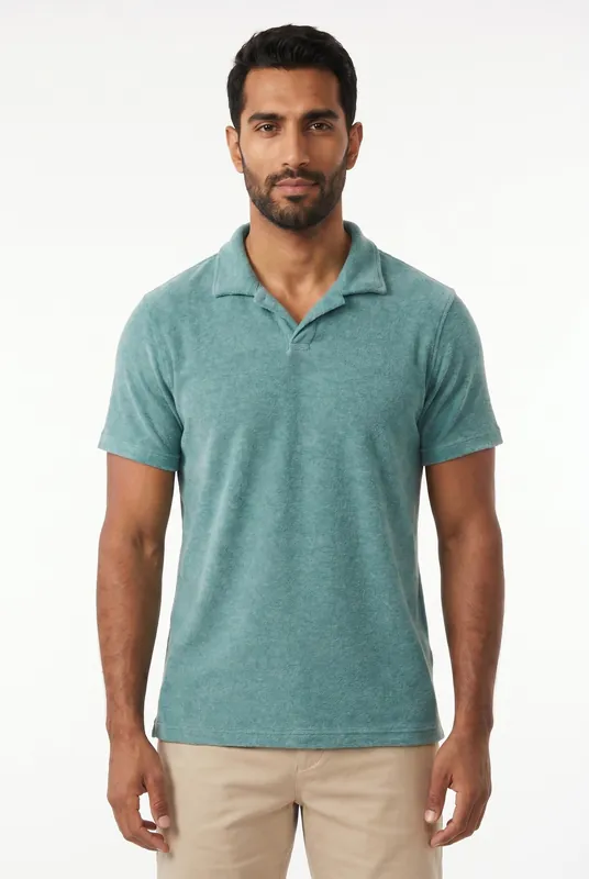 Men's Heather Knit Polo | Blackstone London