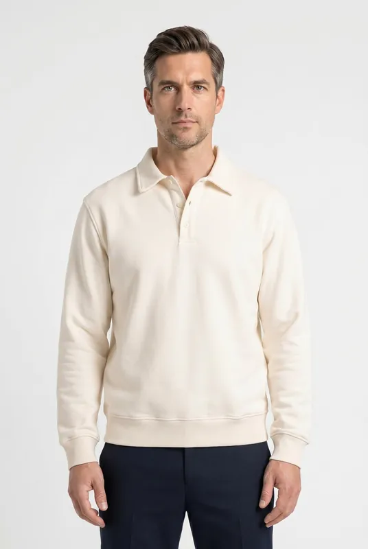 Men's Long Sleeve Knit Polo Shirt | Blackstone London