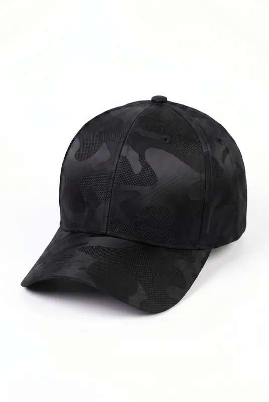 Men's Black Tonal Camo Cap | Blackstone London