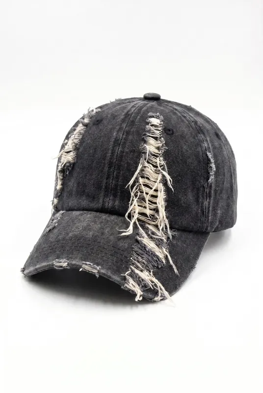 Men's Washed Distressed 6-Panel Cap | Blackstone London