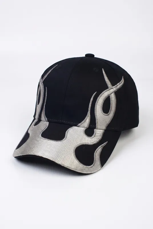 Men's Flame Embroidered Cap | Blackstone London