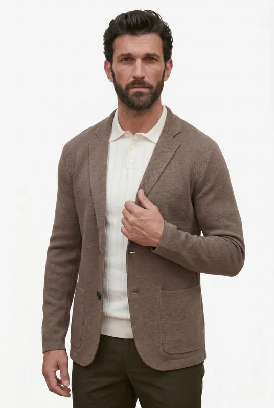 Men's Knitted Deconstructed Blazer | Blackstone London