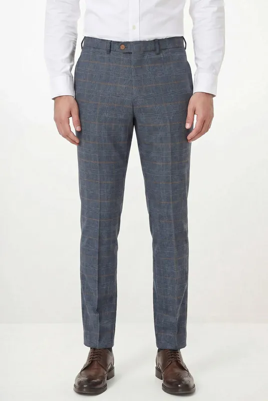 Men's Jenson Prince of Wales Check Trousers | Blackstone London