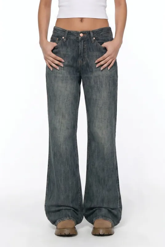Women's Vintage Washed Bootcut Jeans | Blackstone London