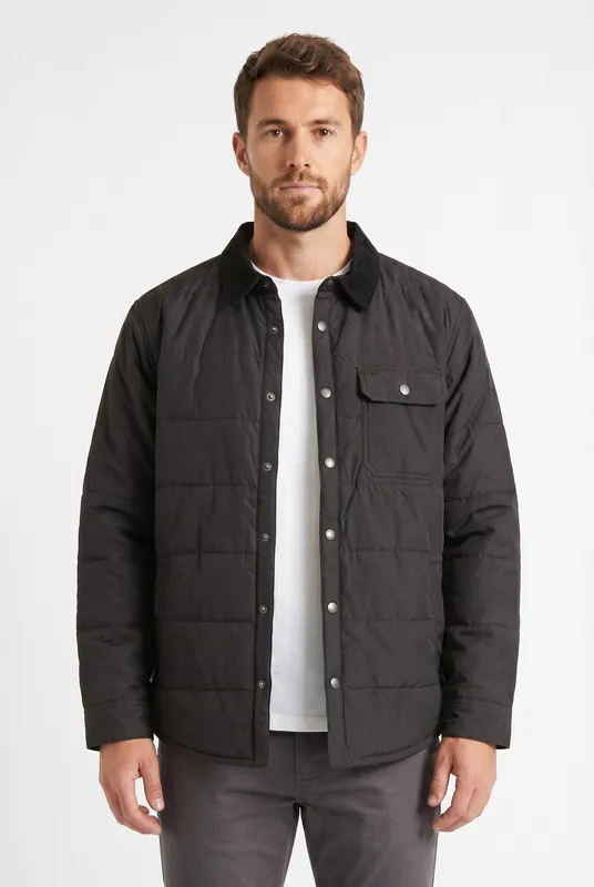 Men's Black Quilted Shacket | Blackstone London