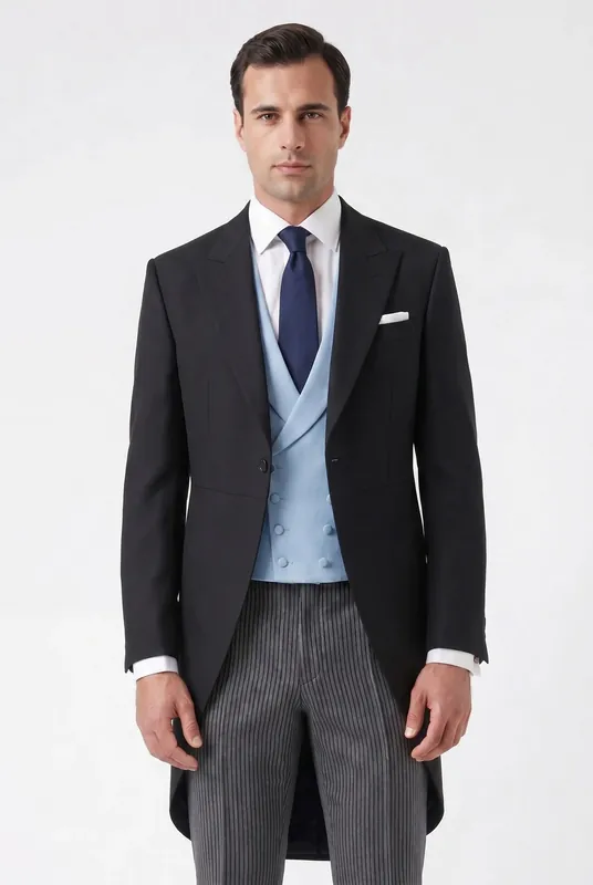 Men's Black Morning Coat | Blackstone London