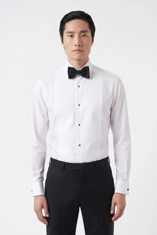 Men's White Marcella Tuxedo Shirt | Blackstone London