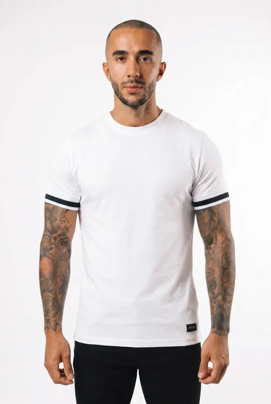 Men's Taped Tee in White | Blackstone London