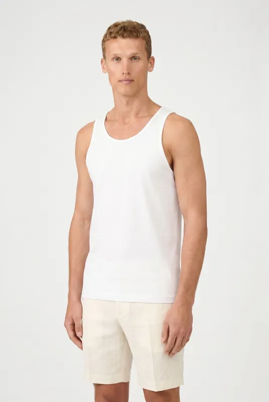 Men's Scoop Neck Cotton Vest | Blackstone London