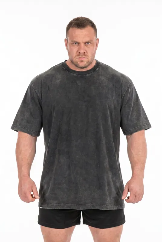 Men's Acid Wash Oversized Gym Tee | Blackstone London