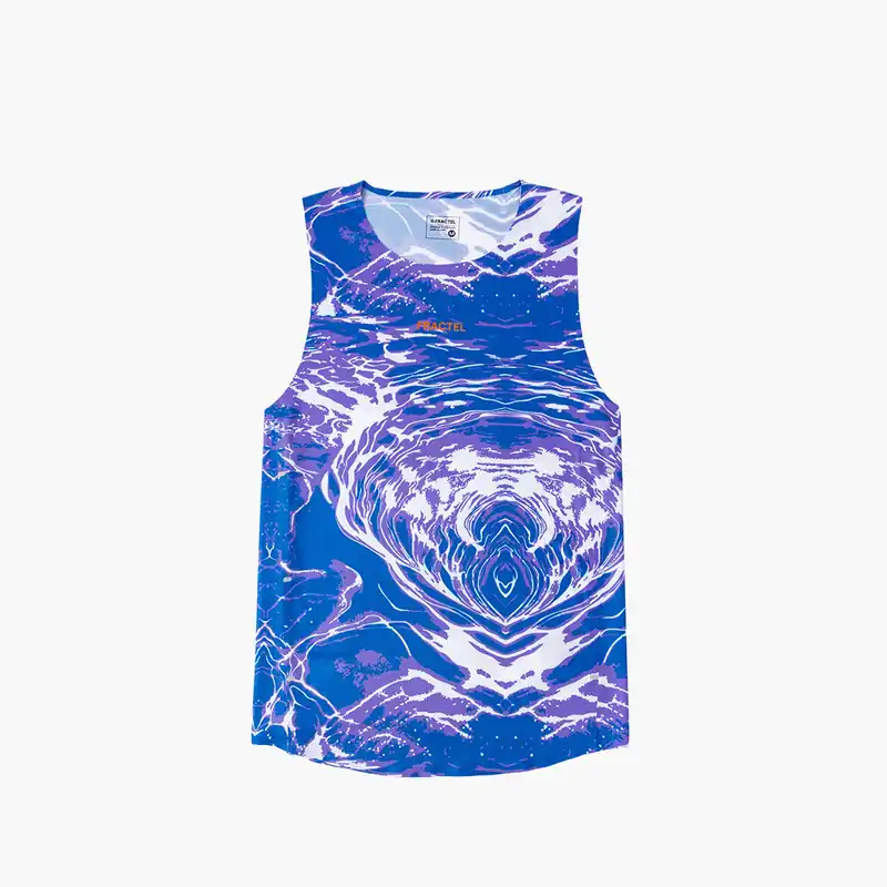 Men's V-COBALT RIPPLE Performance Singlet