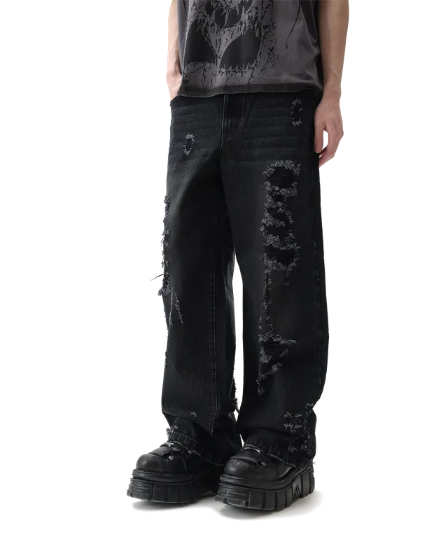 Burnout Black Jeans - DROP DEAD - MORBID CURIOSITY