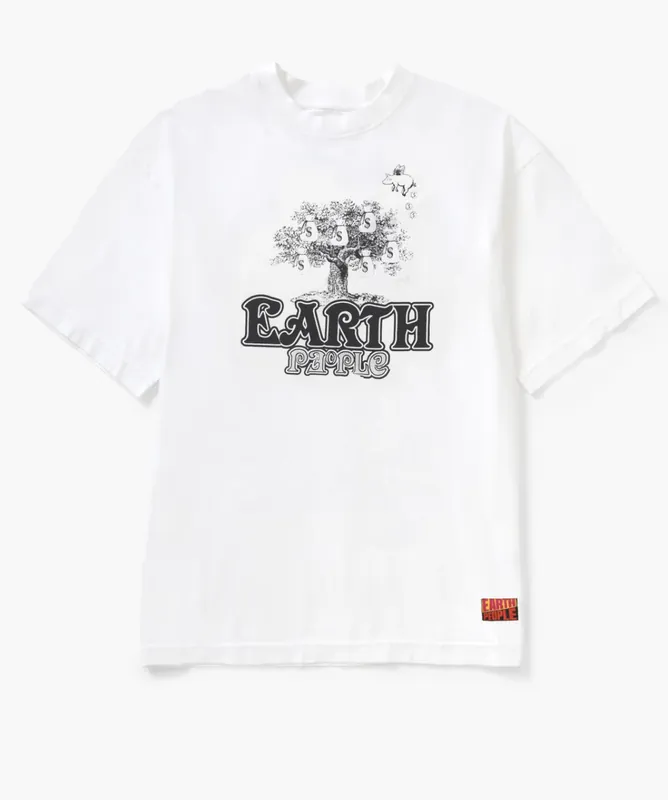 Earth People Money Tree Crew Tee - White