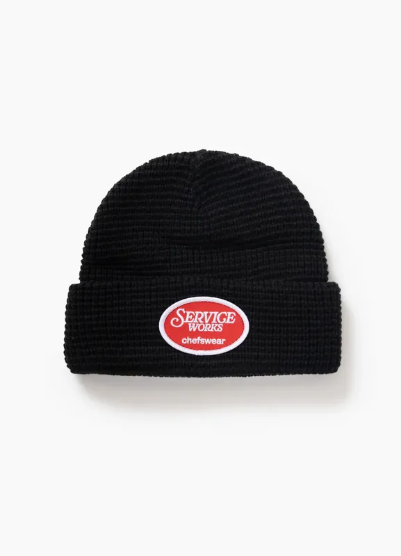 Service Works Waffle Patch Beanie - Black