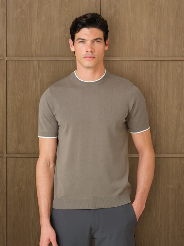KARU KNITTED T-SHIRT - PINE ASH