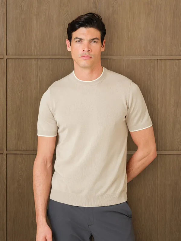 KARU KNITTED T-SHIRT - MIST HEATHER